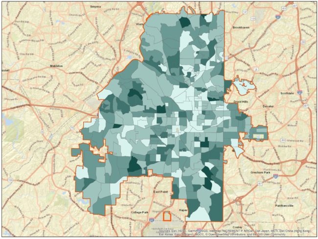 ATL Residents 9 and under by CBG