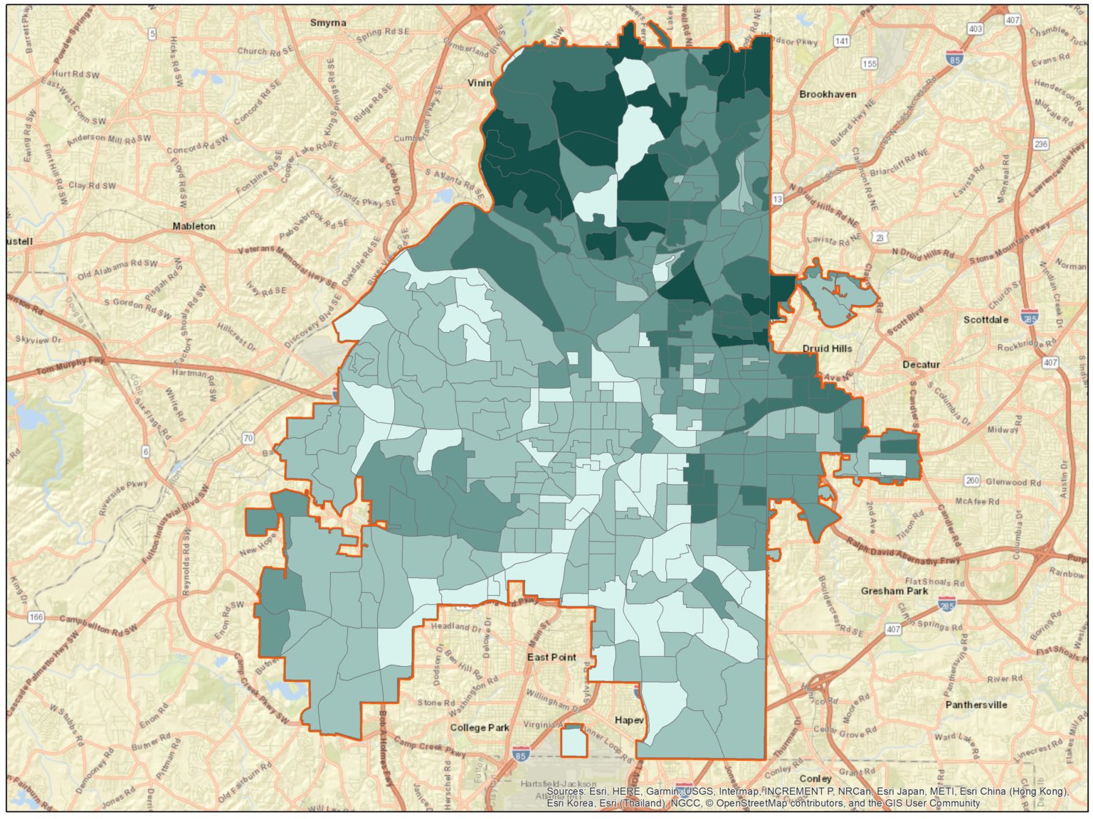 Atlanta Median by Census Block Group UREx SRN Data Portal