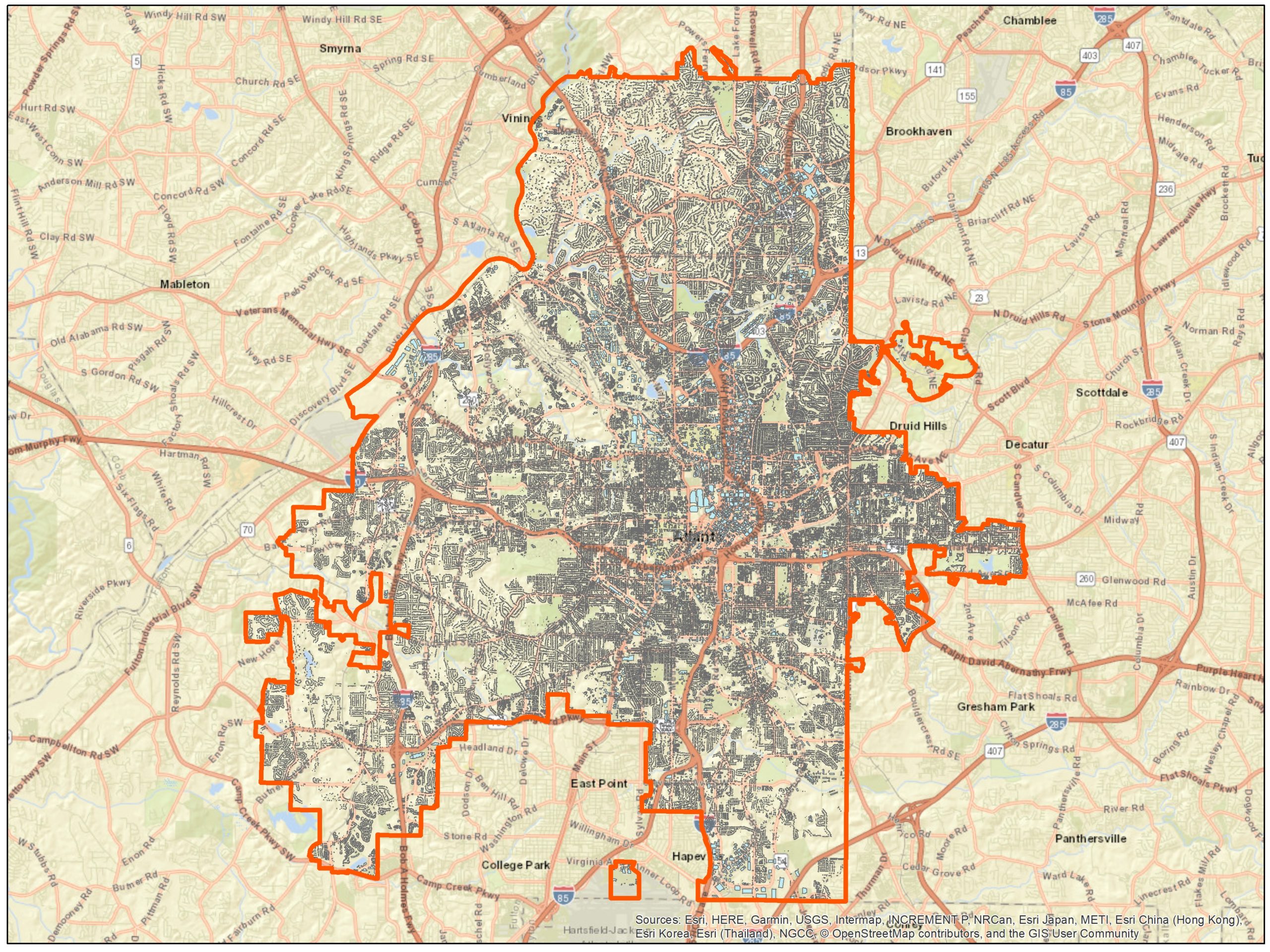 Fulton County building footprints Atlanta clip UREx SRN Data Portal
